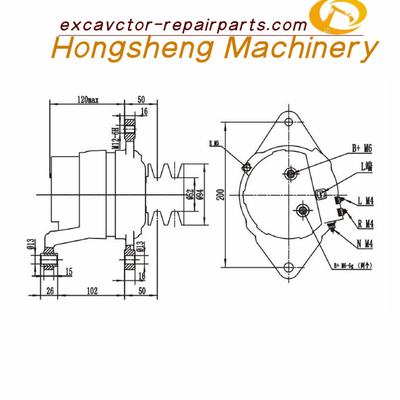 600-825-3151 γεννήτρια KOMATSU pc400-6 εναλλάκτης 24V 40A εκσκαφέων μηχανών 6D125