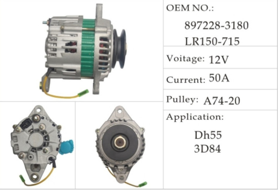 12V 50A a74-20 γεννήτρια DH55 4JB1 897228-3180 LR15-715 Doosan